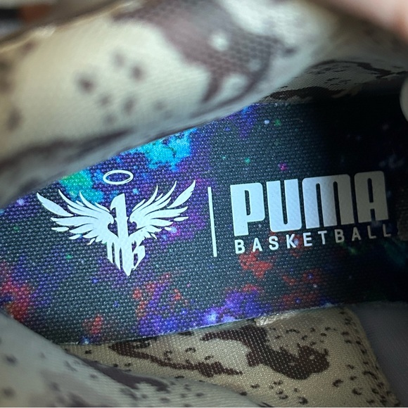 RARE PUMA Lamelo Ball Mb.01 Camo Basketball Sneakers with Orange XXX Accents